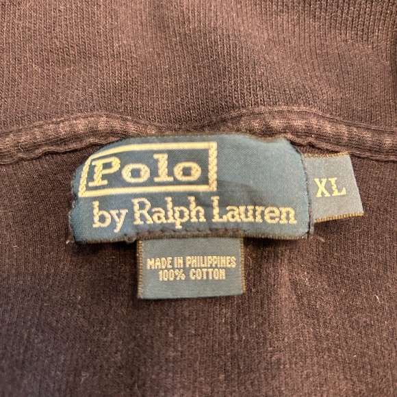 Vintage Polo Ralph Lauren 1/4 zip knit pullover Navy XL - Picture 4 of 6